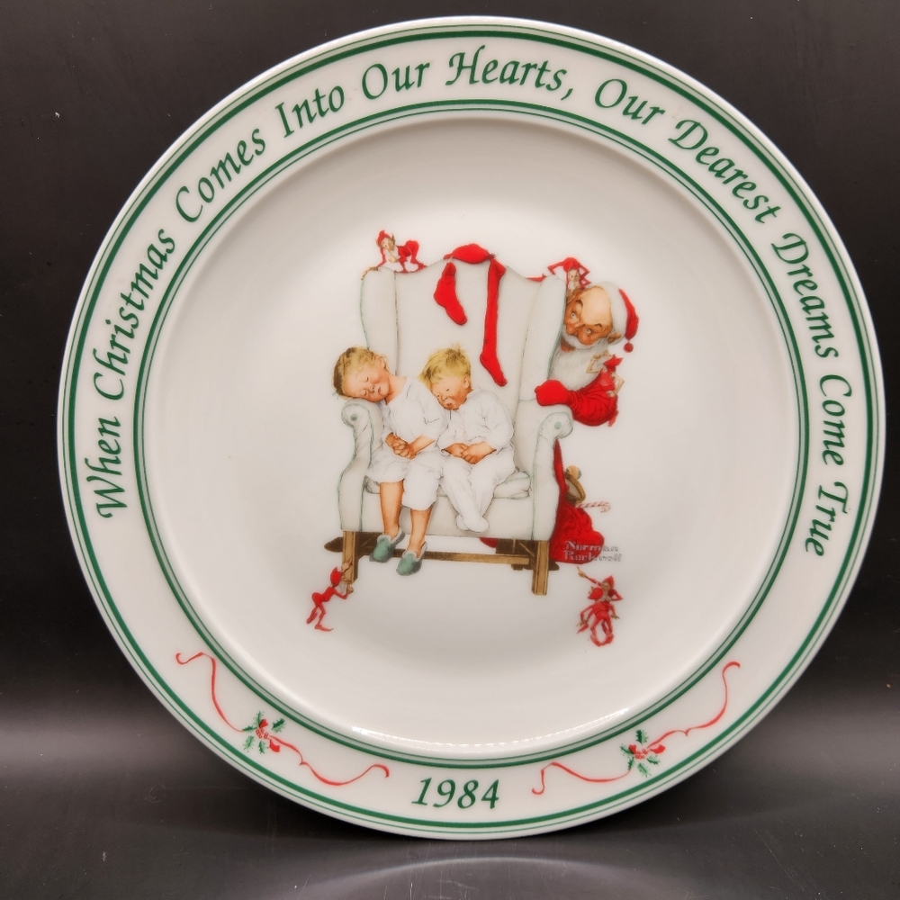 Vintage Hallmark Norman Rockwell Porcelain Christmas Plate
